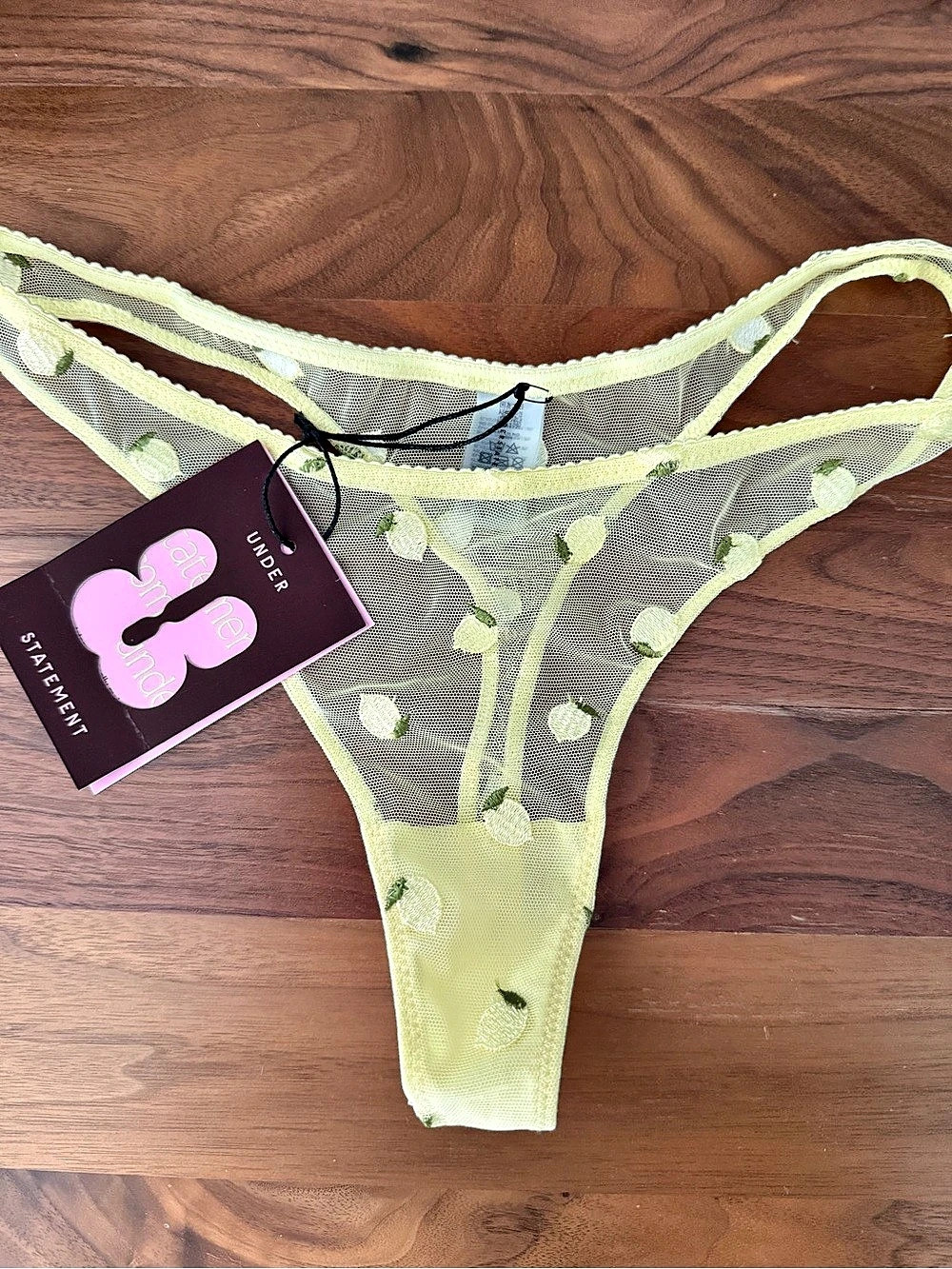 Understatement Yellow Thong Size Small NWT